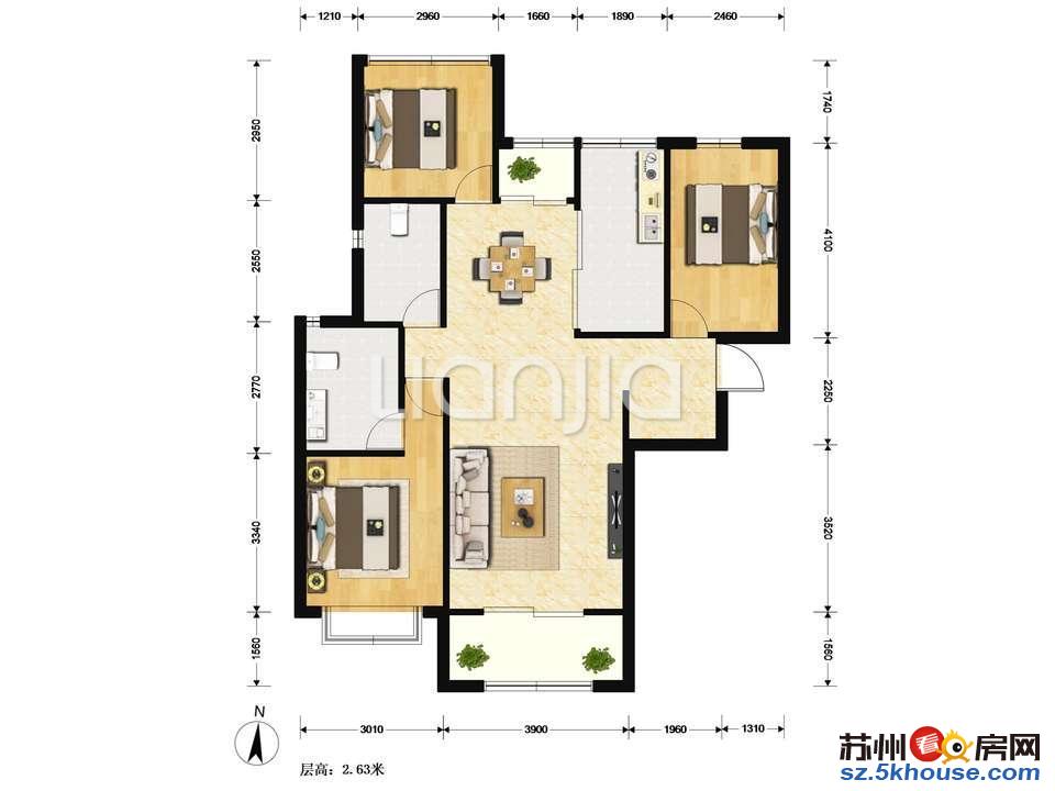 中锐新出 精装35万 南北双阳台 大三房 中高层 房东急用钱