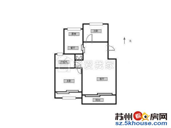 地铁沿线香城花园南北通透两房15万精装拎包入住