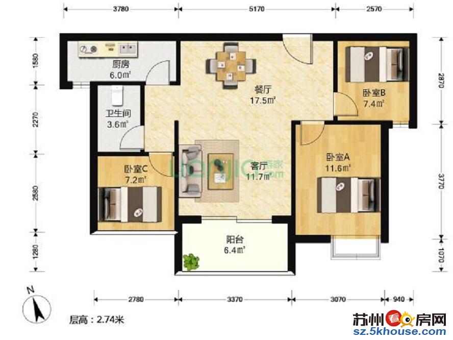 中锐府上精装3室 有钥匙 诚心出售 采光好 楼层好 随时看