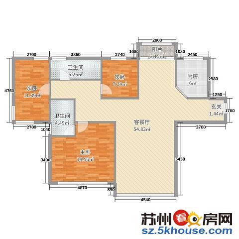 玉盘家园二区 三室两厅两卫 109.32平 138万 精装修