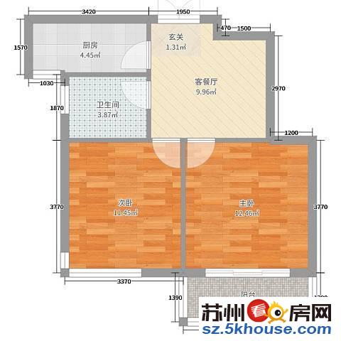 钻石家园西区 两室一厅一卫 精装修 79.43平75万出