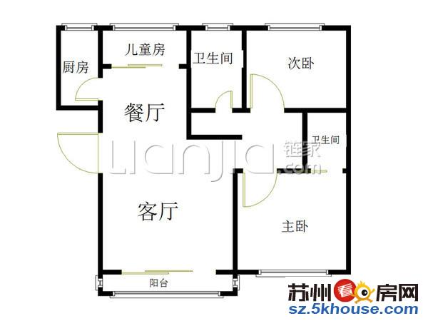 满二年 橘郡花园126平3室2厅2卫 南北通透 纯毛坯房