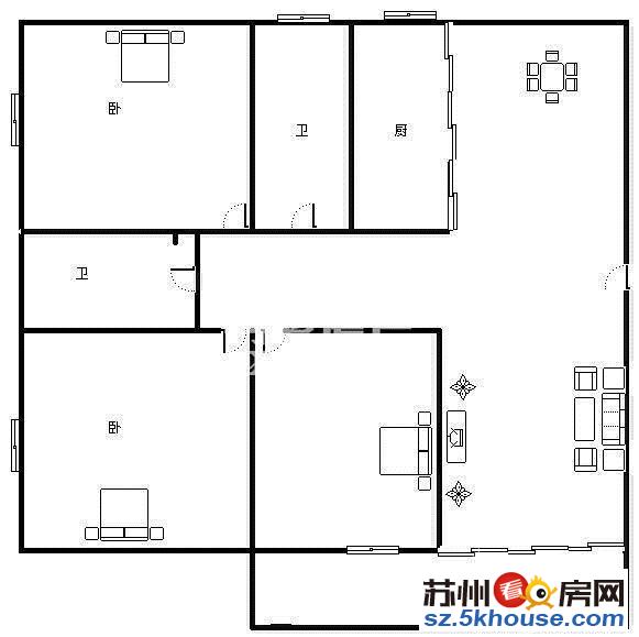 湖沁花园东区108平3室2厅满两年170万可小刀实图