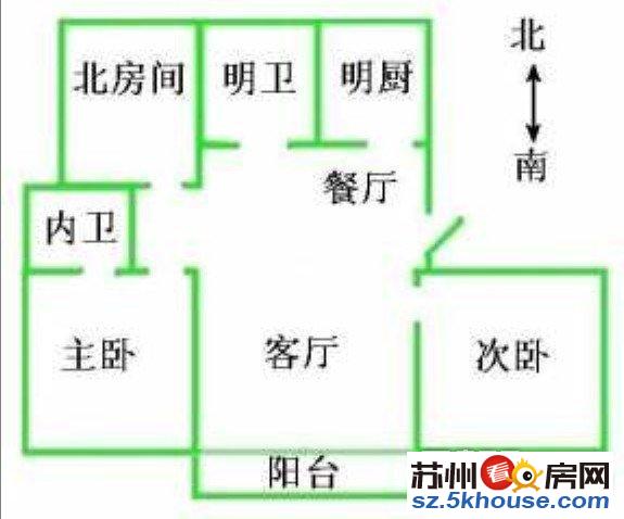 丽水花园128平经典三居室 简装带自库 2楼