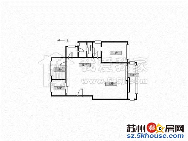 城市恬园 电梯花园洋房 精装修 两居室 中间楼层 南北通透