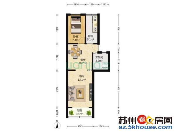 新上房卡观前街临顿路独门独户4个房间性价比很高采光好