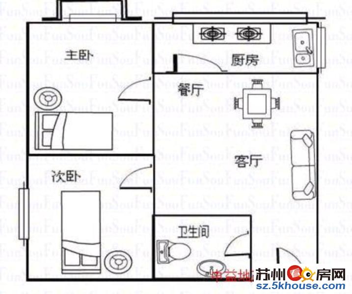 精装小2房  镇中心 甪直叶圣陶學区房 楼间距大 采光好