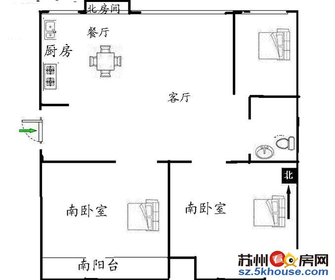 仲雅苑77平2房2厅简装满5年地铁口180万