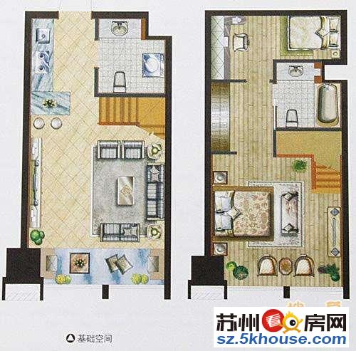 港龙财智国际公寓 5.8米挑高 两房两厅一卫 随时看房有钥匙