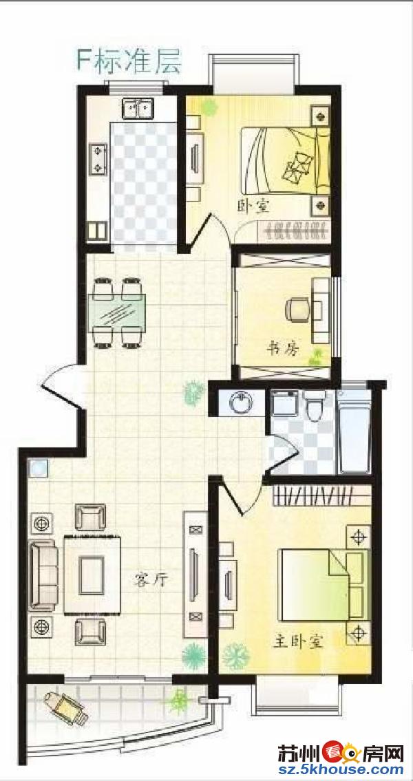 不变的立达一小 博雅苑 106平小区中间位置 视野宽阔采光佳