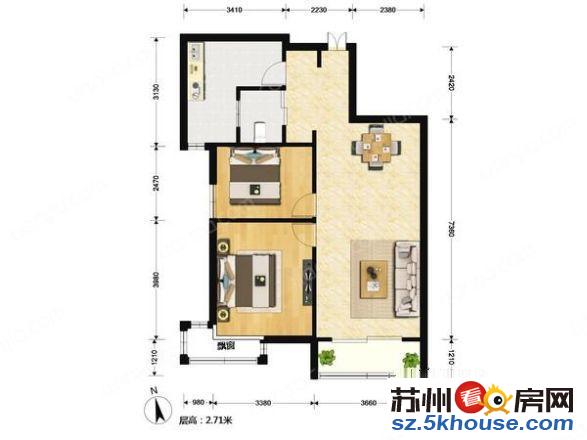 中海国际社区三区精装一房改两房利用率采光没影响