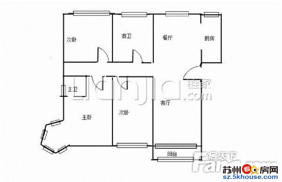 淞泽家园八区三房两卫经典户型南北通透看房方便