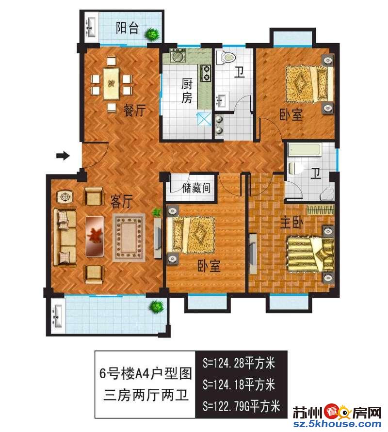 石湖天玺豪装三房 品牌家电 环境清爽 一梯一户中央空调带地暖