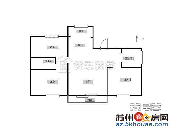 湖沁花园正气大三房 两卫 多层得房率好 品字户型陆慕实验