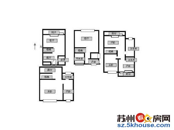 大通珑湾纯毛坯联排别墅户型格局好有钥匙满二年