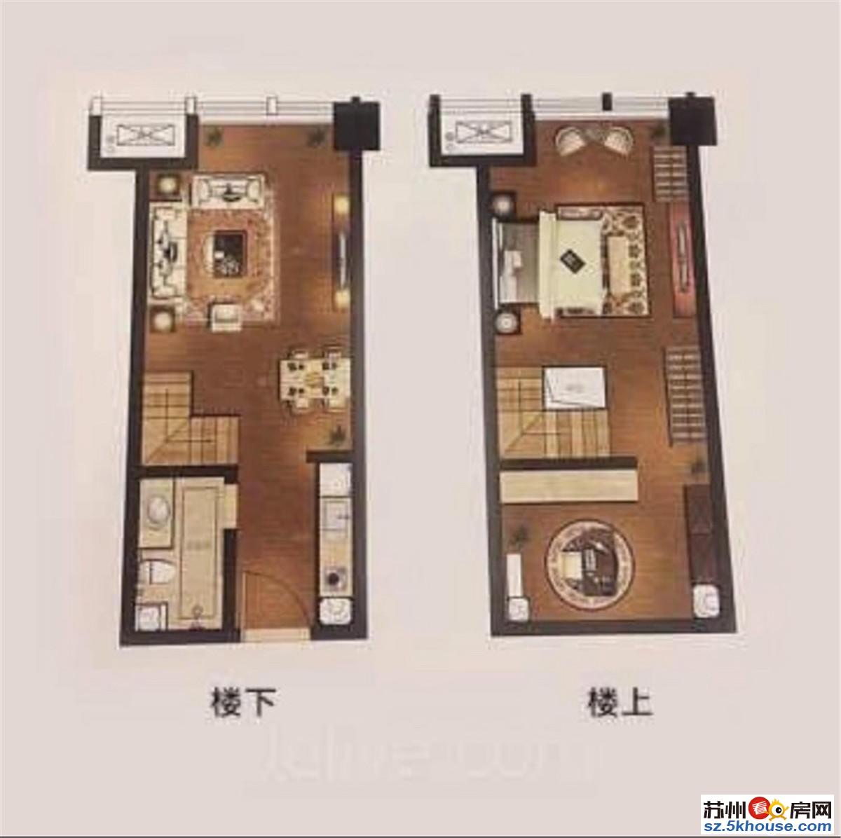 吴中太湖旁 星城铭座精装5米挑高复式公寓 临地铁 无需社保