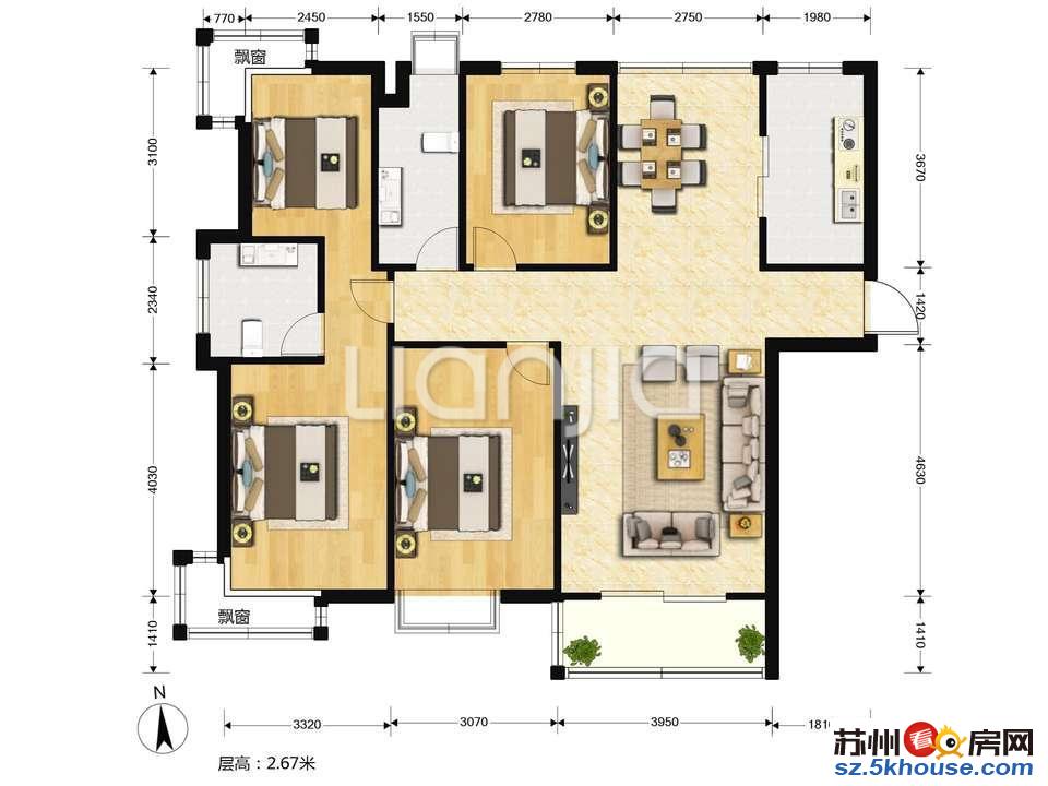 星洲名额阔四房大飘窗南北通透热门户型中高楼层有钥匙