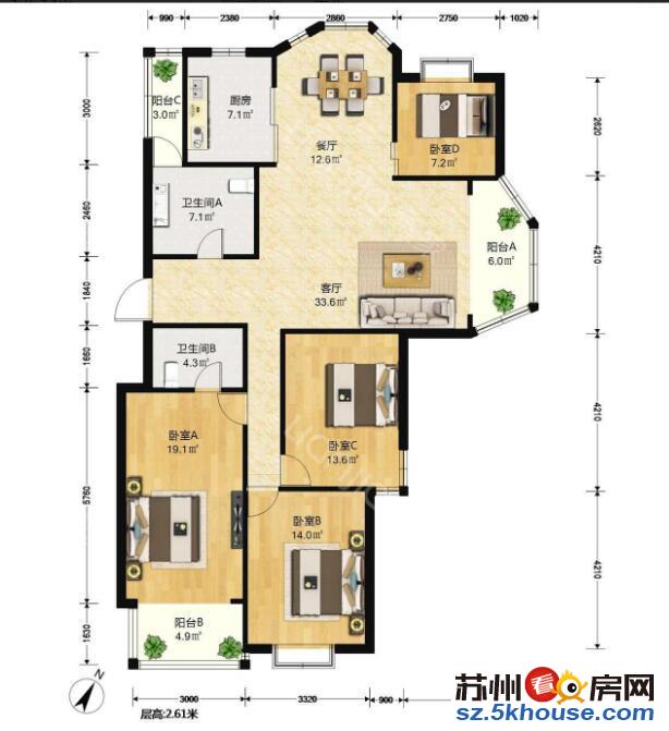 大润发旁城市恬园 多层电梯房 户型好 房东自住 看房方便