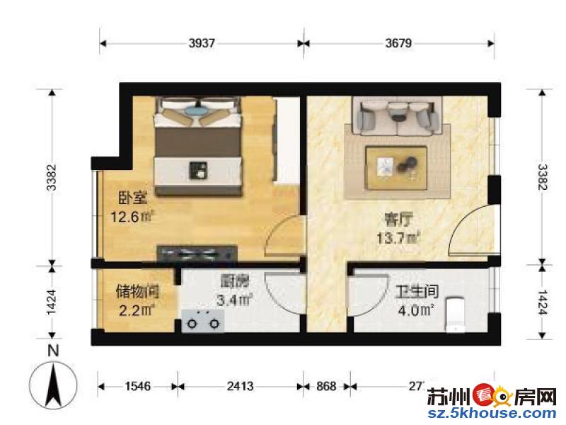 大运城豪华装修公寓家具家电齐全看房方便