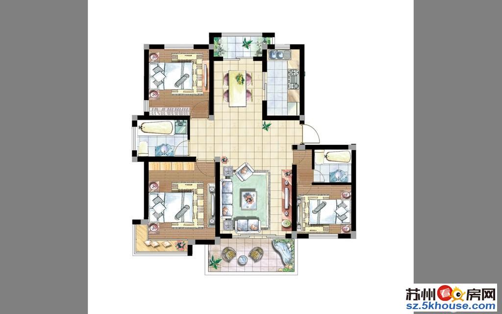 钻石家园新建小区3室2厅2卫 全新毛坯 自住设计 送