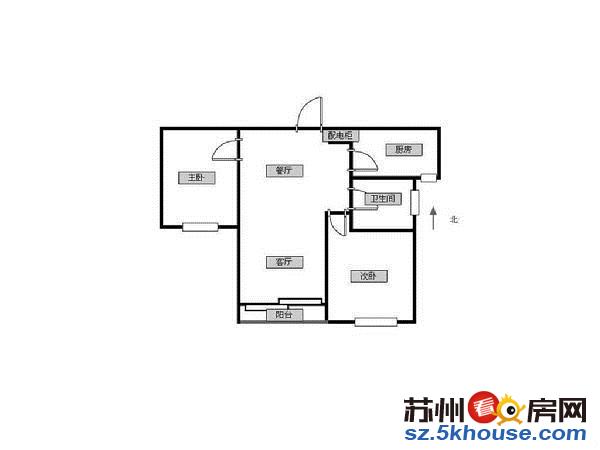 天骄花园 湖西娄门附近 两房朝南 户型方正 小区中间位置诚售