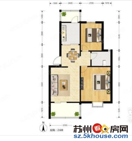 橘郡旁 苏锦一村 精装两房 南北通透 户型正 带独库 急售