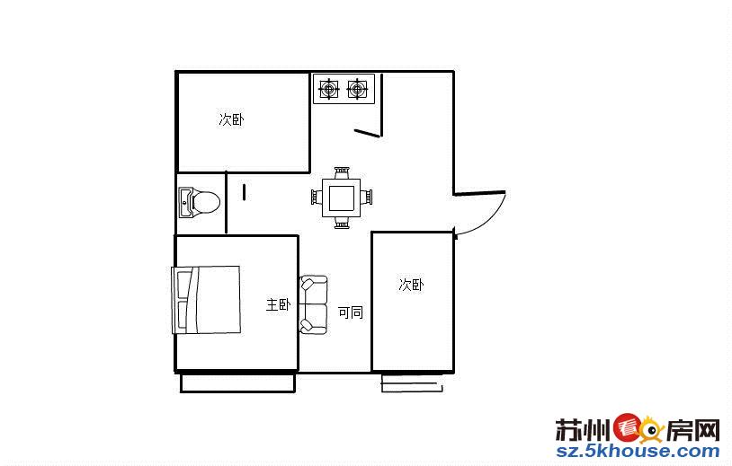 橡树湾朝南精装2房房东自住现在出租家具家电都有看房方便