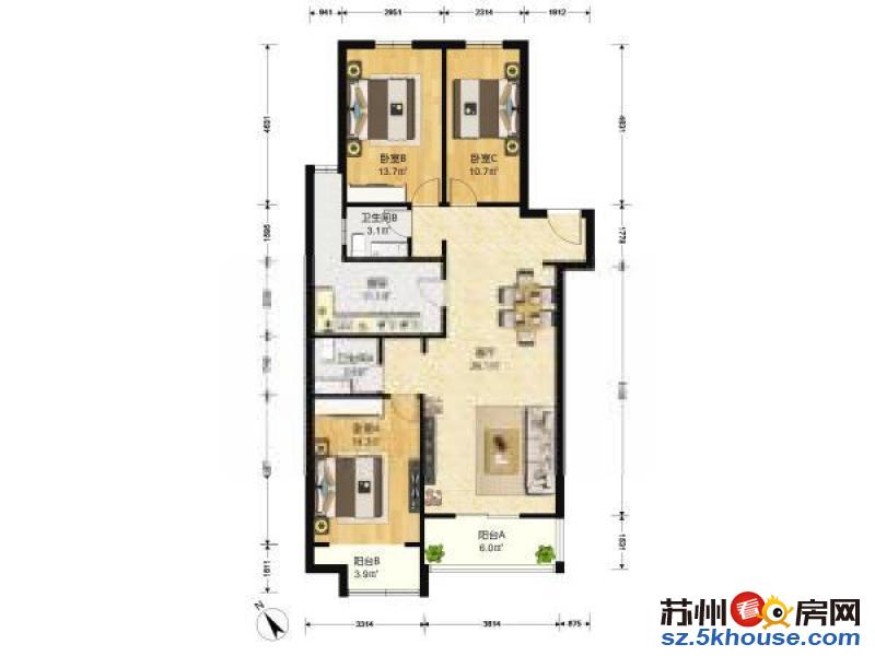 朗诗南岸 科技住宅 押一付一 大运城大润发 拎包入住高端物业