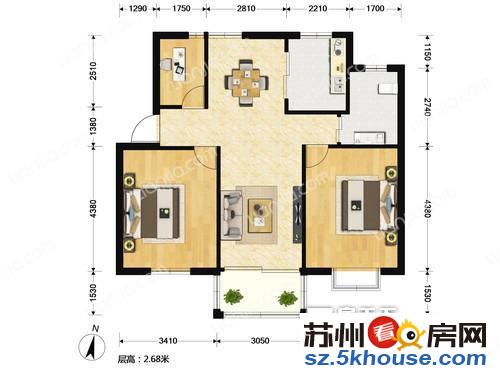 青剑湖花园  两室两厅 精装修  双开间朝南