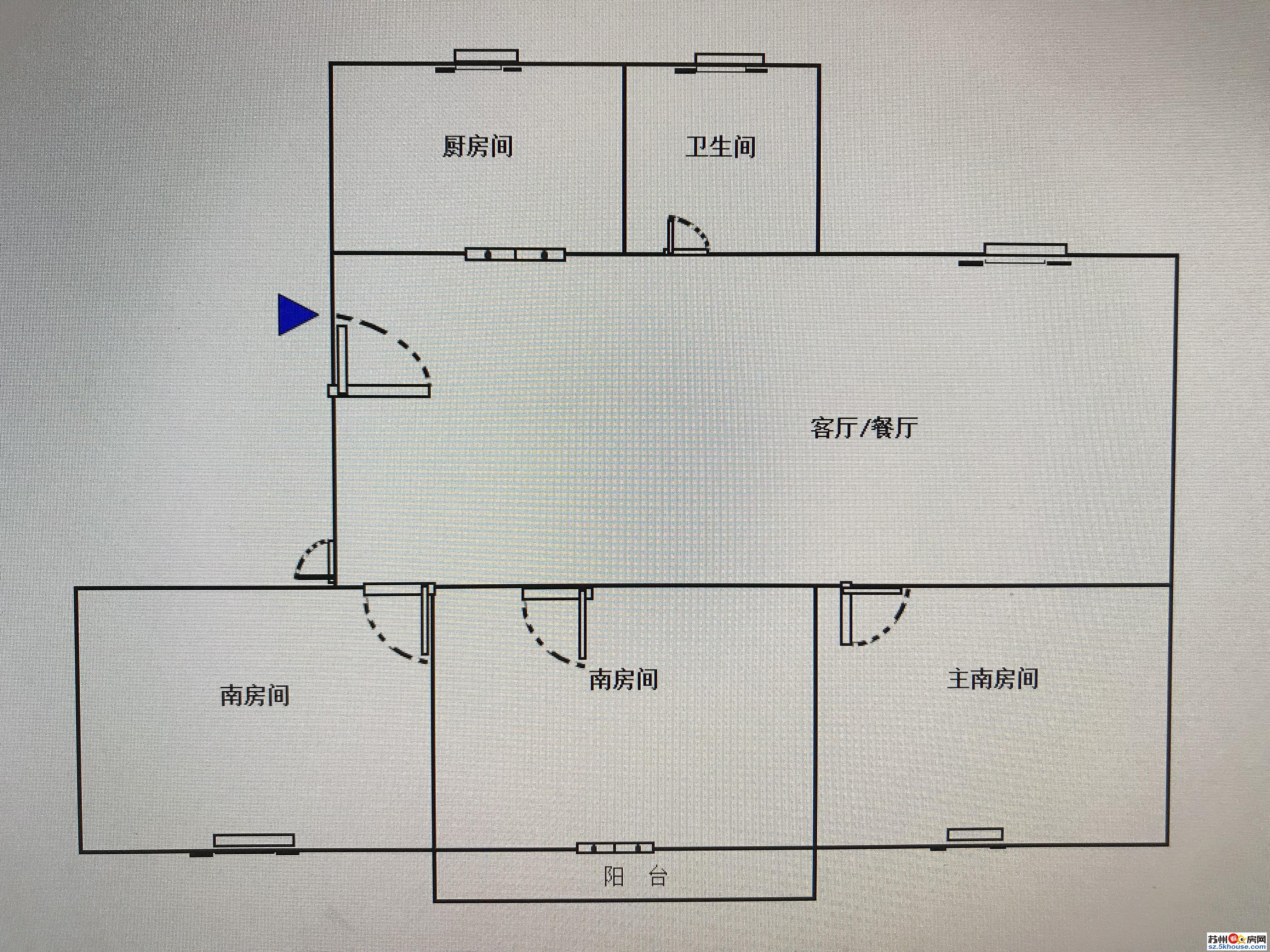 广济公寓3间朝南精装修多层3楼送自行实景