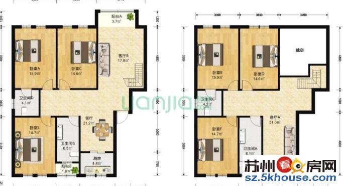 海馨花园5室2厅3卫精装家具都属实木开启你的高品质生活