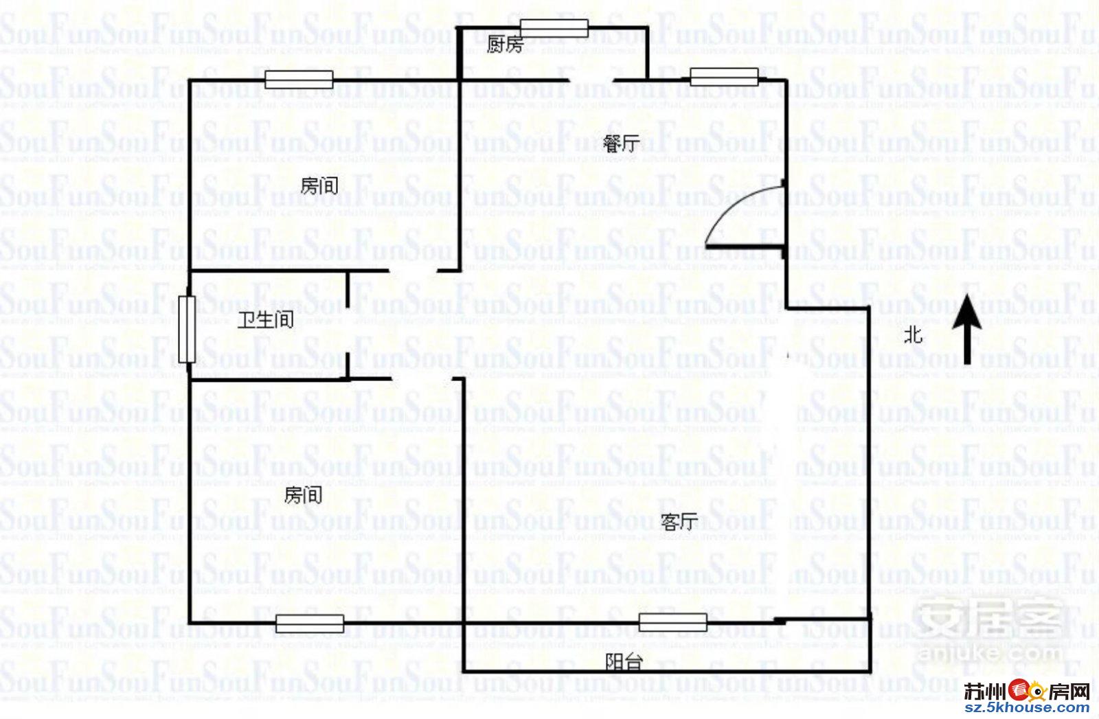 相城区 北桥镇天宇佳缘小区 多层精装二房 带自库 满二年出售