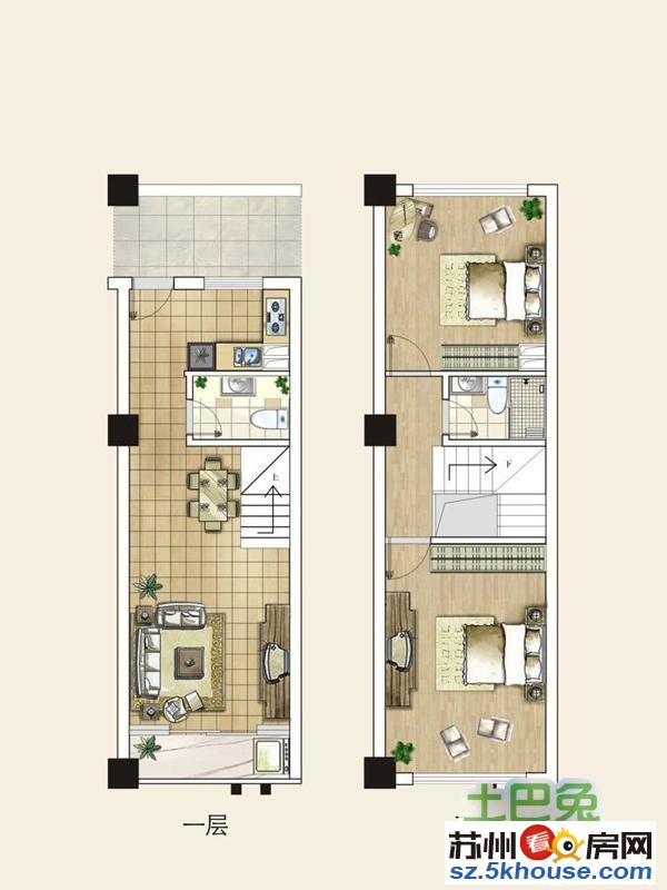 苏州唯一通天然气的公寓房山合坊精装公寓 55万两室两卫朝南