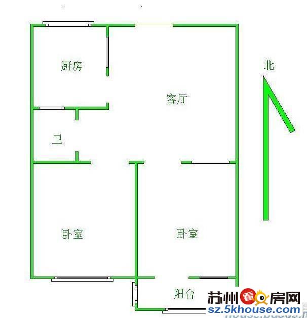 石路商业圈邻近地铁一号线彩香二村中间户5楼两房朝南全明户