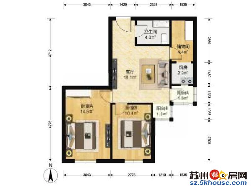 大运城复试两房外带衣帽间为数不多的房源拎包入住