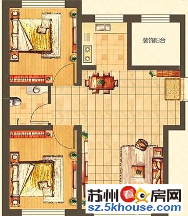 玉盘家园 简单装修2室1厅1卫首付28万核心地段 得房率高