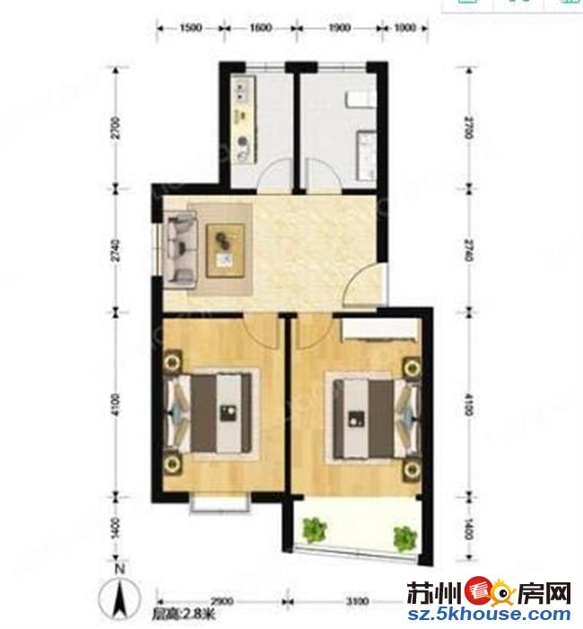 新上登云家园中装两房南北通透真实照片带独库15平诚售