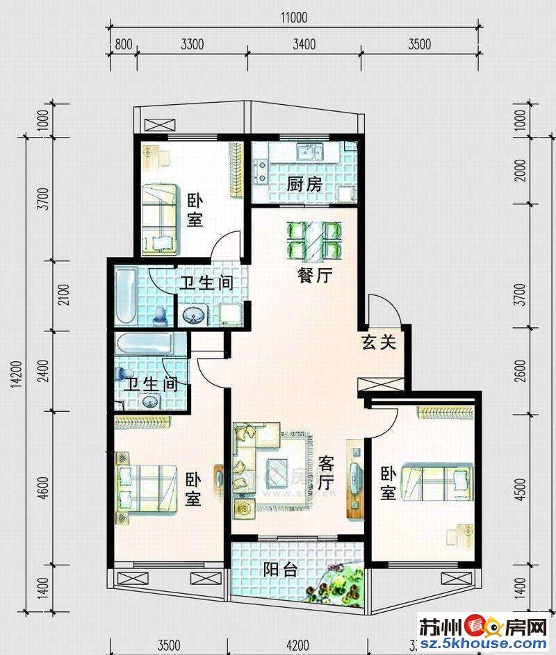 园区金鸡湖旁湖岸名家电梯精装两房南北通透装修保养的号看房随时