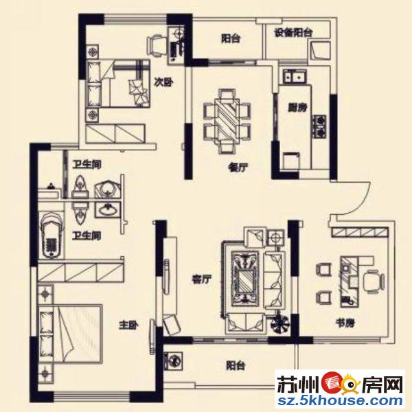 湖沁花园3房2卫加送8平陆慕学區 满五唯一