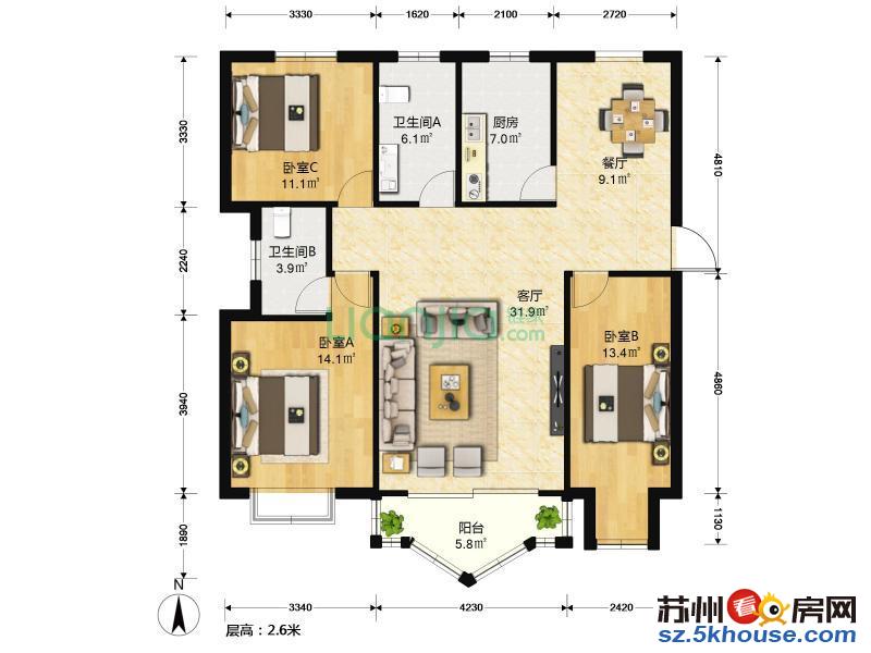 新华苑精装大三房出售123平售价245万