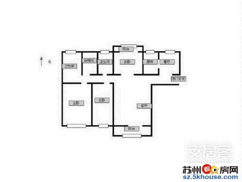 3房2卫南北通透不靠高压线不靠马路 楼层好