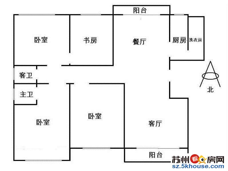 吴宫丽都大4房户型好南北通透单价仅2.8万