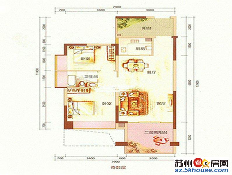 泰元家园 精装两房 南北通透 首付30万