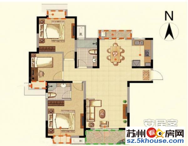 太湖汇景精装修稀有户型三房一卫 全新装修家具家电齐全换房急售