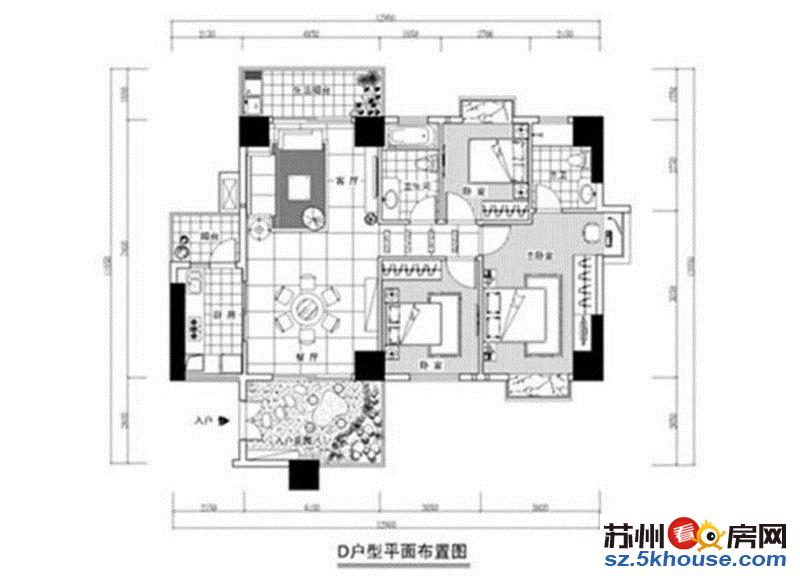 舒馨花苑 123平 简装  送