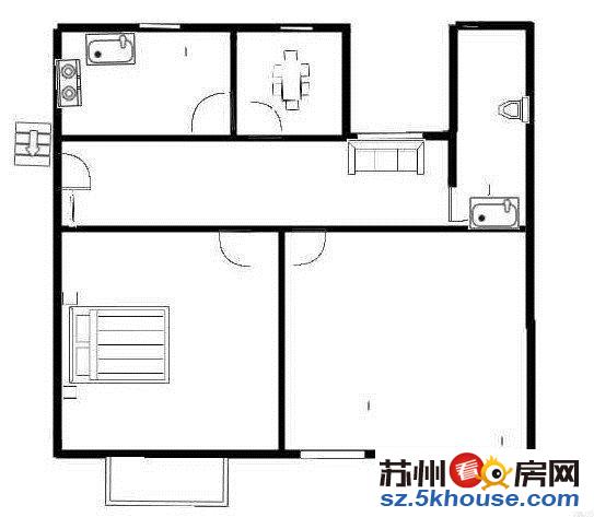 阳光水榭 精装2房 近地铁 全天采光 随时入住 石湖佳苑旁