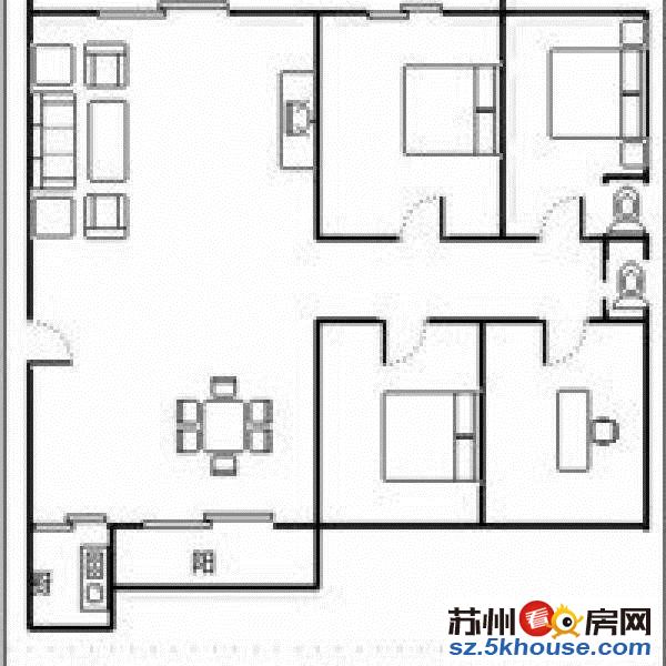 平层大四房 高楼层视野好 送家具家电 看房方便