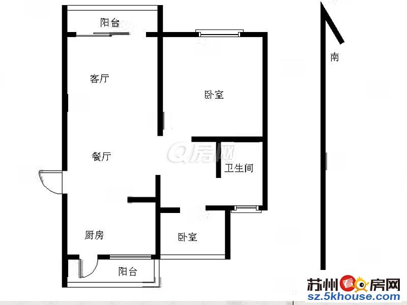 苏公馆  毛坯 2室2厅1厨1卫 83.43m