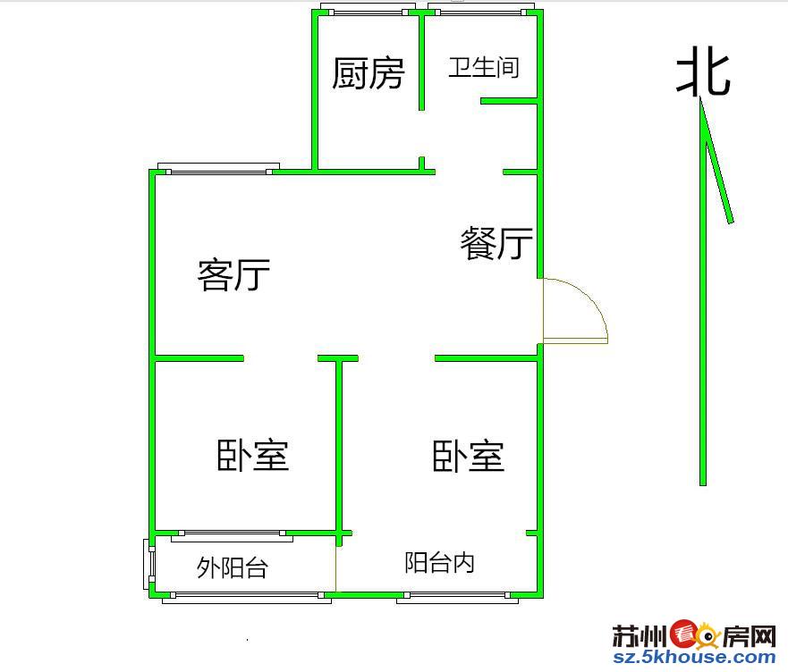 新苏苑 精装2房 全明户型 满5年 有独立 看房方便