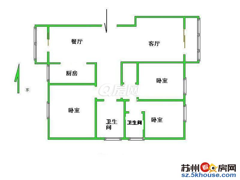 新出业主买好房子急卖官庄前花园南北通透三房非常诚心出